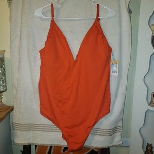 Nwt xl orange one piece bathing suit